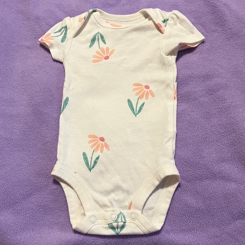 3/$15 Carter's Newborn Floral Short Sleeve Bodysuit